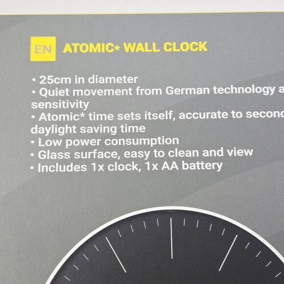 Explore Scientific Atomic Wall Clock Stainless Steel Silver Frame New Quiet - Picture 5 of 9